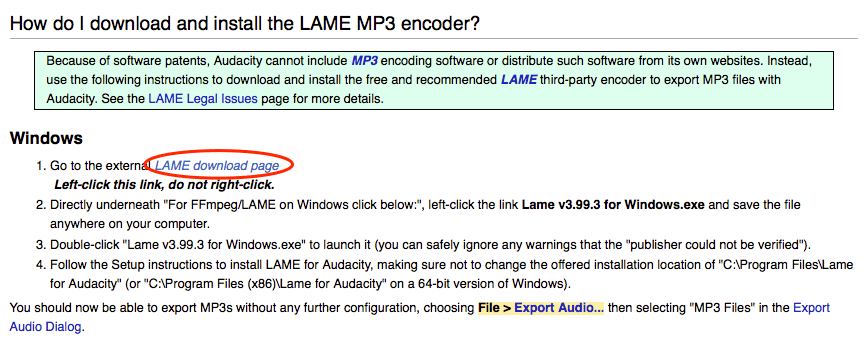 how to download lame mp3 encoder